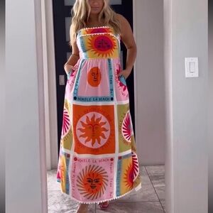Colorful Sun Print Maxi Dress NWT